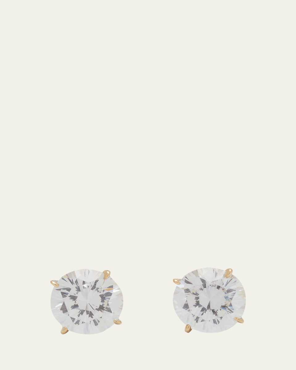 14K Yellow Gold 5ct Round Stud Earrings